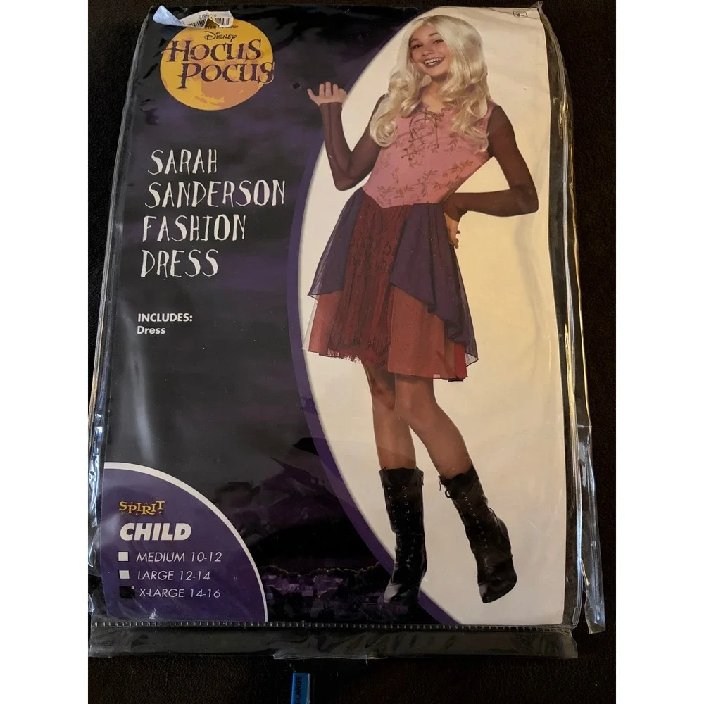 Disney Hocus Pocus Sarah Sanderson Fashion Dress Spirit Halloween Kids XL 14-16